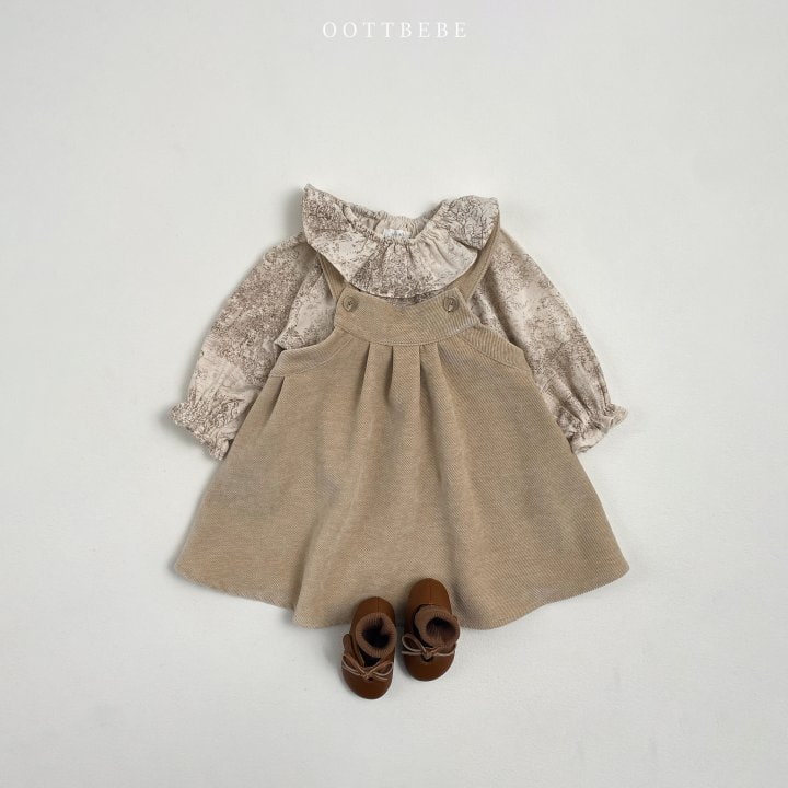 Oott Bebe - Korean Children Fashion - #designkidswear - Velore Suspender Skirt