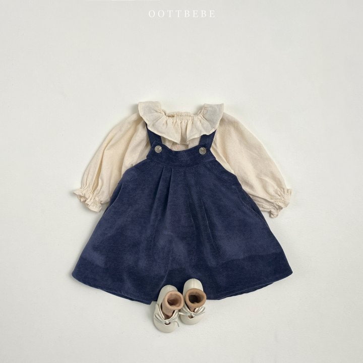 Oott Bebe - Korean Children Fashion - #discoveringself - Velore Suspender Skirt - 2