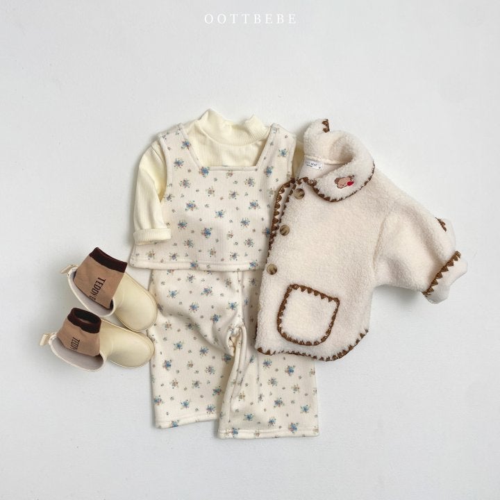 Oott Bebe - Korean Children Fashion - #fashionkids - Winter Flower Top Bottom Set - 8