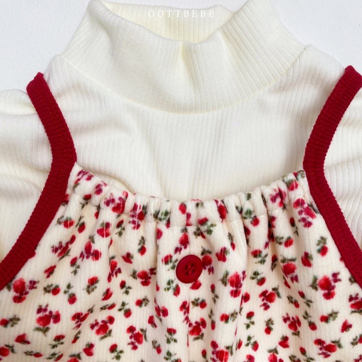 Oott Bebe - Korean Children Fashion - #fashionkids - Jenny Flower Overalls - 7