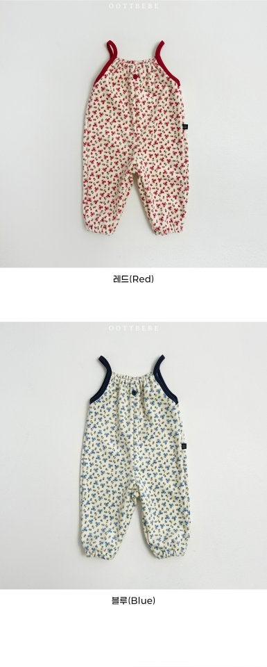 Oott Bebe - Korean Children Fashion - #littlefashionista - Jenny Flower Overalls - 12