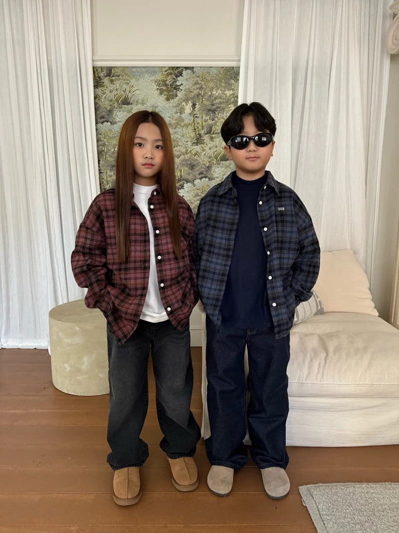 Our - Korean Children Fashion - #fashionkids - Fuzz Check Shirt - 6