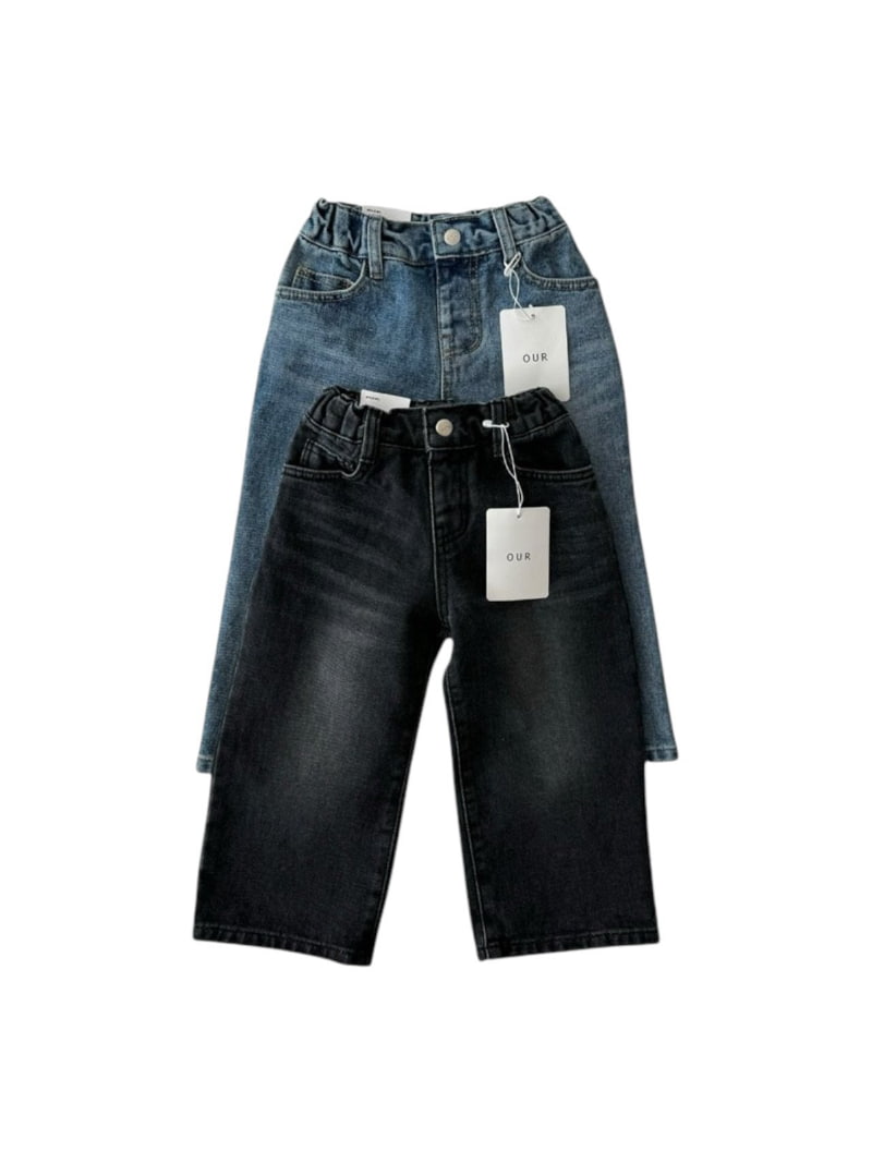 Our - Korean Children Fashion - #kidsstore - Cat Brush Wide Denim Pants