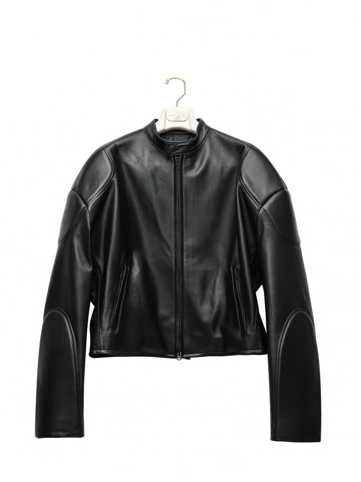 Paper Moon - Korean Women Fashion - #womensfashion - Lux Oversized Lambskin Leather Racer Biker Jacket - 4