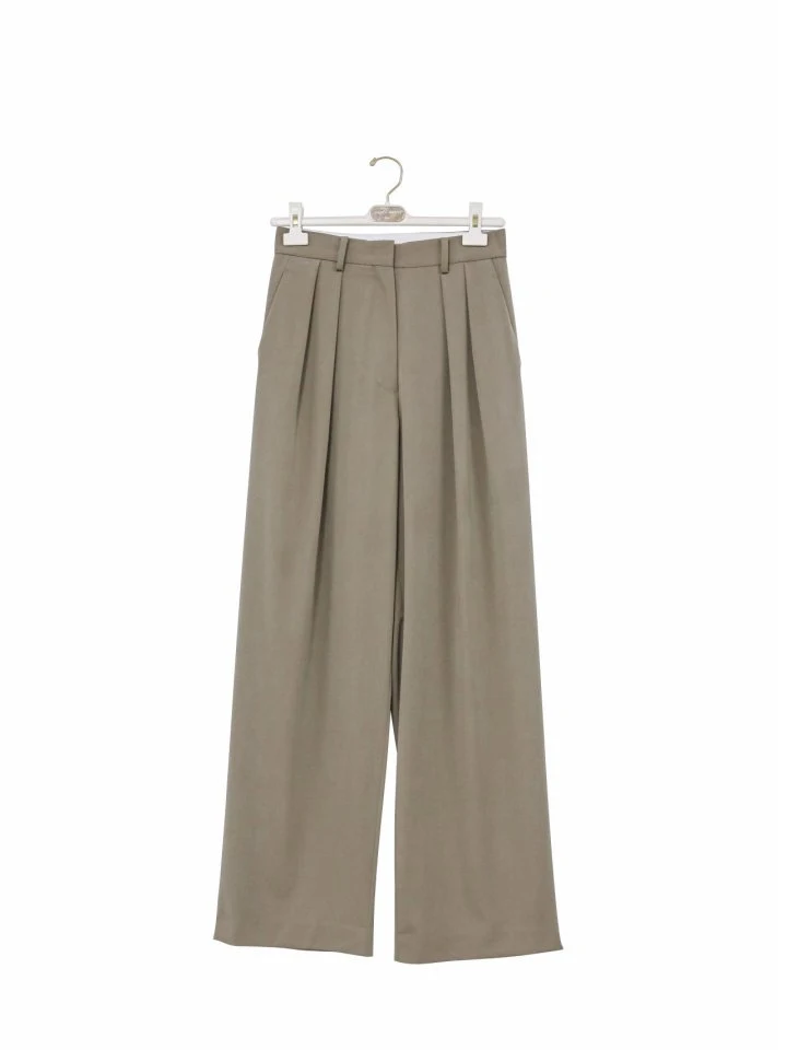 Paper Moon - Korean Women Fashion - #momslook - Low Waisted Double Pleats Wide Trousers - 10