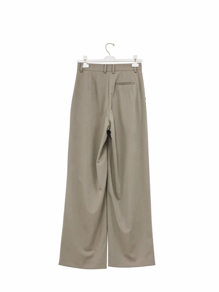 Paper Moon - Korean Women Fashion - #momslook - Low Waisted Double Pleats Wide Trousers - 11