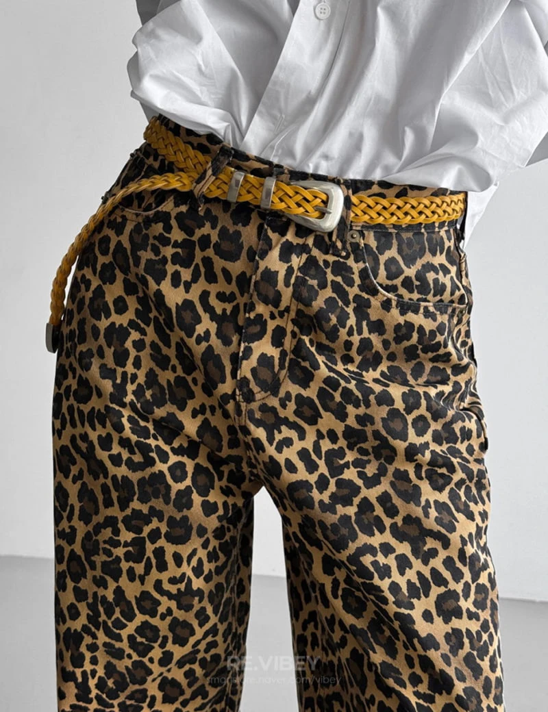 Paper Moon - Korean Women Fashion - #momslook - Leopard Print Wide Cotton Twill Trousers - 6