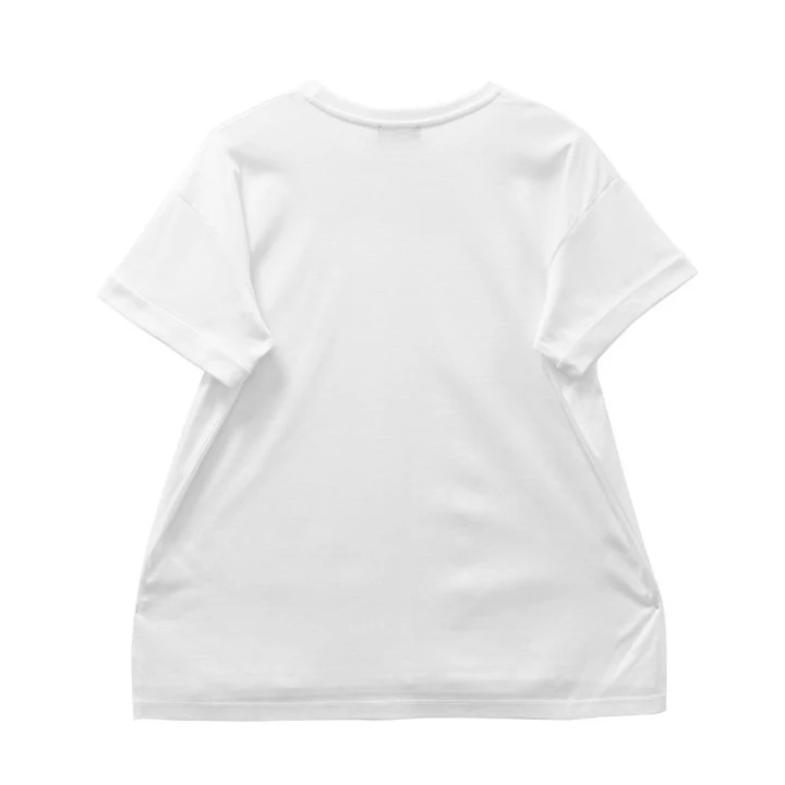 Paper Moon - Korean Women Fashion - #shopsmall - Premium Cotton Rolled Up Tee - 4