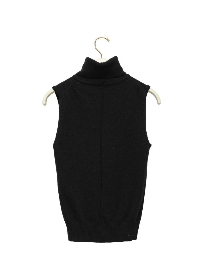 Paper Moon - Korean Women Fashion - #womensfashion - Cashmere Turtleneck Sleeveless Knit Top - 5