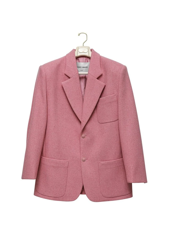 Paper Moon - Korean Women Fashion - #womensfashion - Oversized Tweed Single Button Blazer - 10