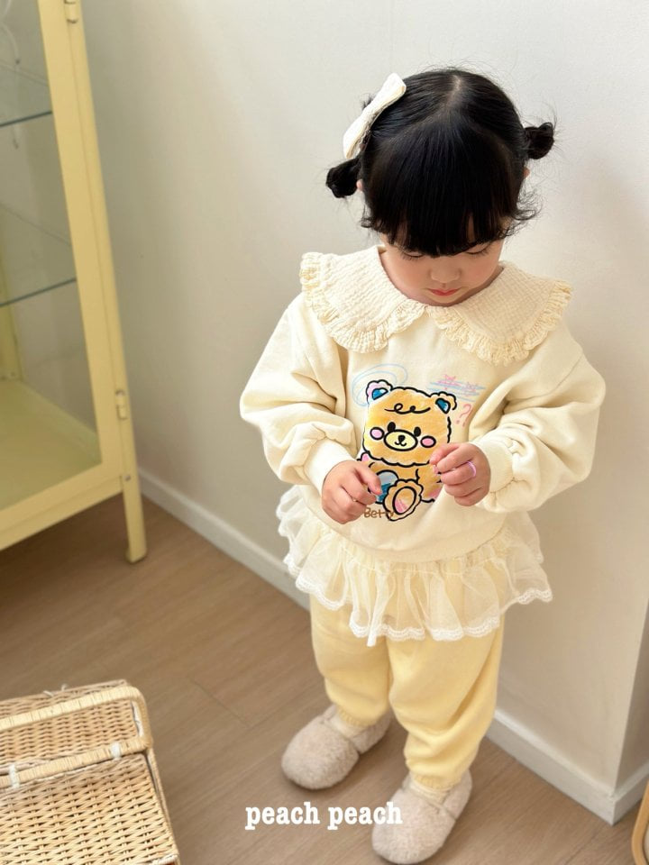 Peach Peach - Korean Children Fashion - #kidsshorts - Cute Bear Sweatshirt - 11