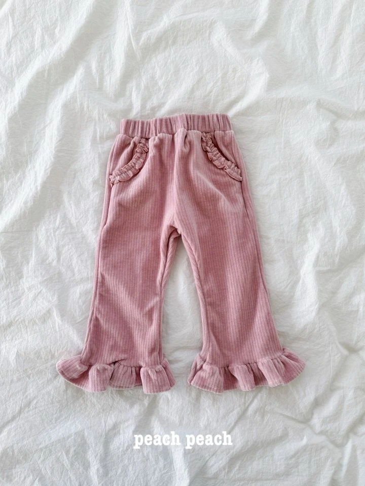 Peach Peach - Korean Children Fashion - #littlefashionista - Creamy Corduroy Bootcut Pants - 4