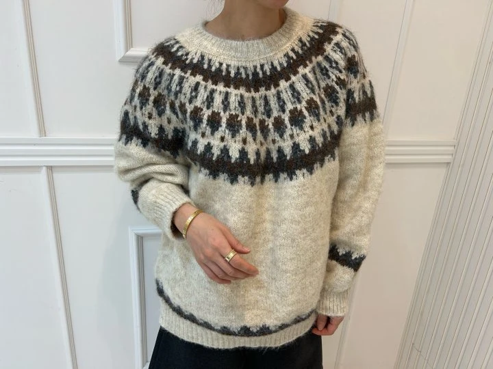 Pearls room - Korean Women Fashion - #restrostyle - Beagle Knit Sweater