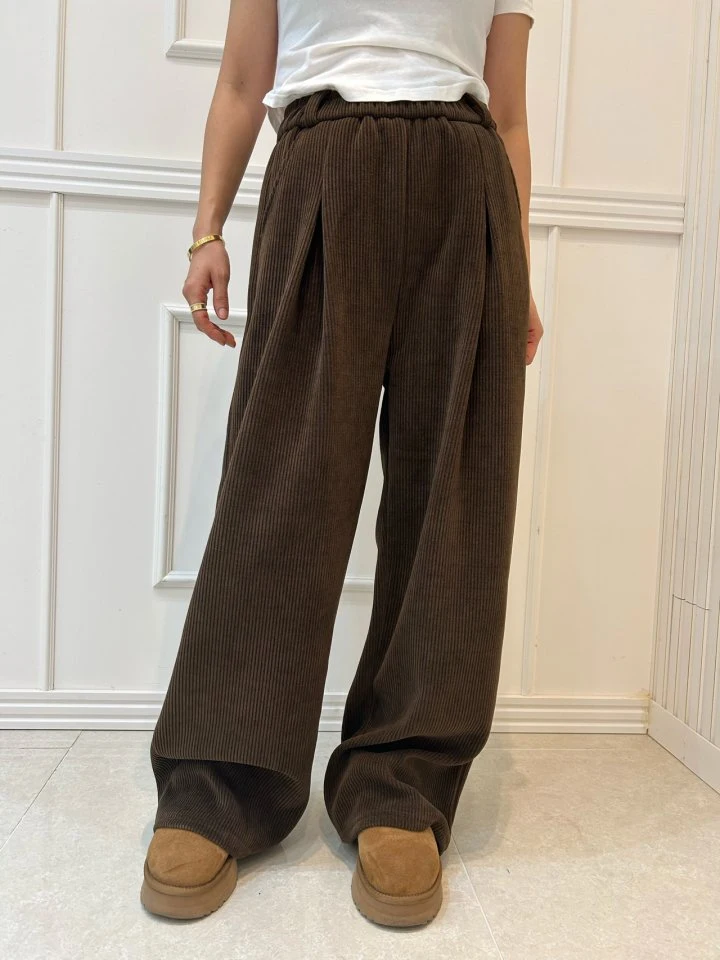 Pearls room - Korean Women Fashion - #restrostyle - Corduroy Pants - 4