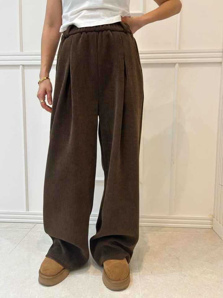 Pearls room - Korean Women Fashion - #shopsmall - Corduroy Pants - 5