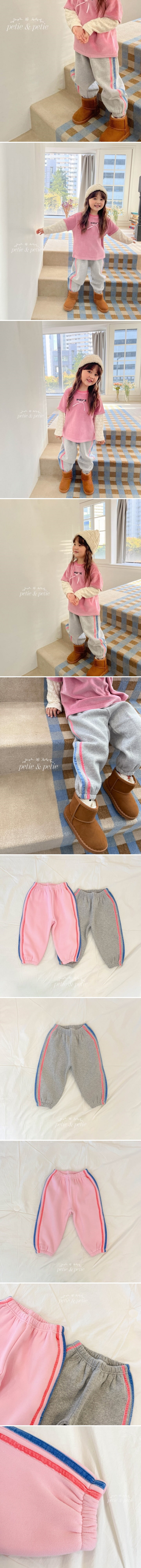 Petit & Petit - Korean Children Fashion - #childofig - Velvelt Line Jogger Pants