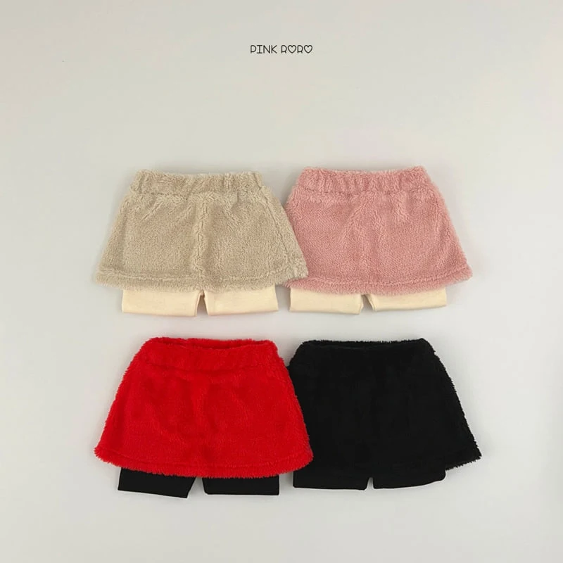 Pinkroro - Korean Children Fashion - #Kfashion4kids - Boa Fleece Skirt Leggings - 6