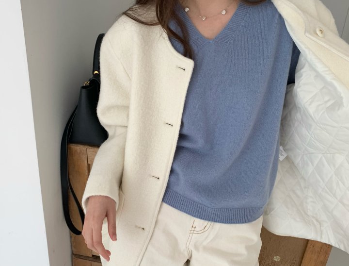 Pomelo - Korean Women Fashion - #womensfashion - Round Wool Jacket - 4