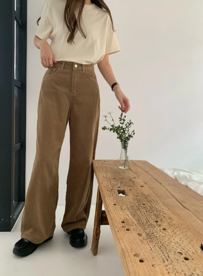 Pomelo - Korean Women Fashion - #momslook - Joy Corduroy Pants - 3