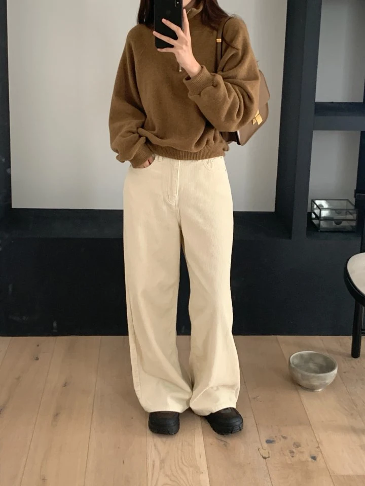 Pomelo - Korean Women Fashion - #momslook - Joy Corduroy Pants - 9