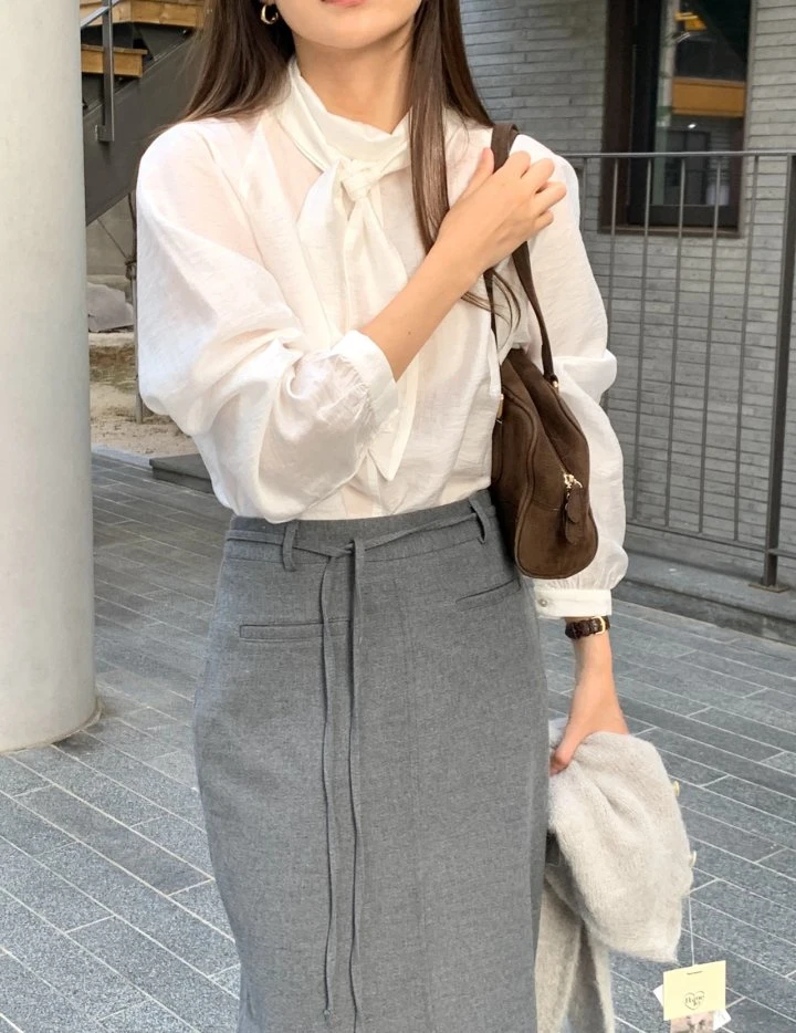 Pomelo - Korean Women Fashion - #womensfashion - Pin Tie Blouse - 4