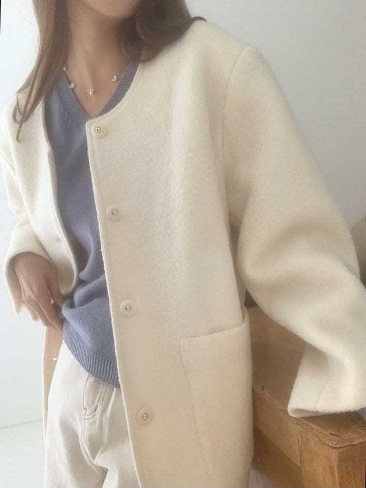 Pomelo - Korean Women Fashion - #momslook - Round Wool Jacket - 7