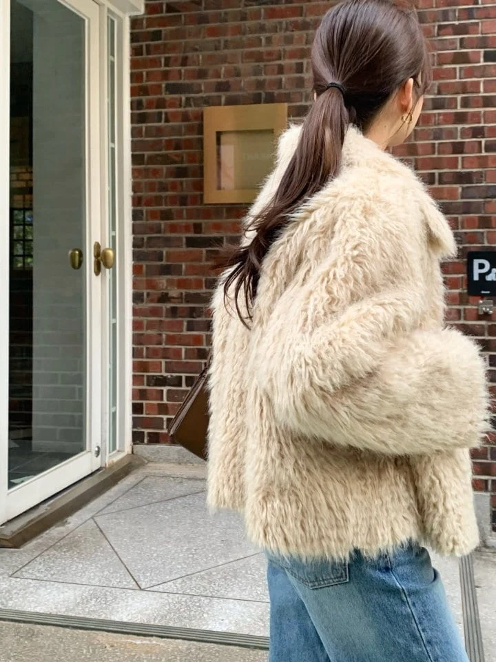 Pomelo - Korean Women Fashion - #thelittlethings - Mohair Mustang Jacket - 5