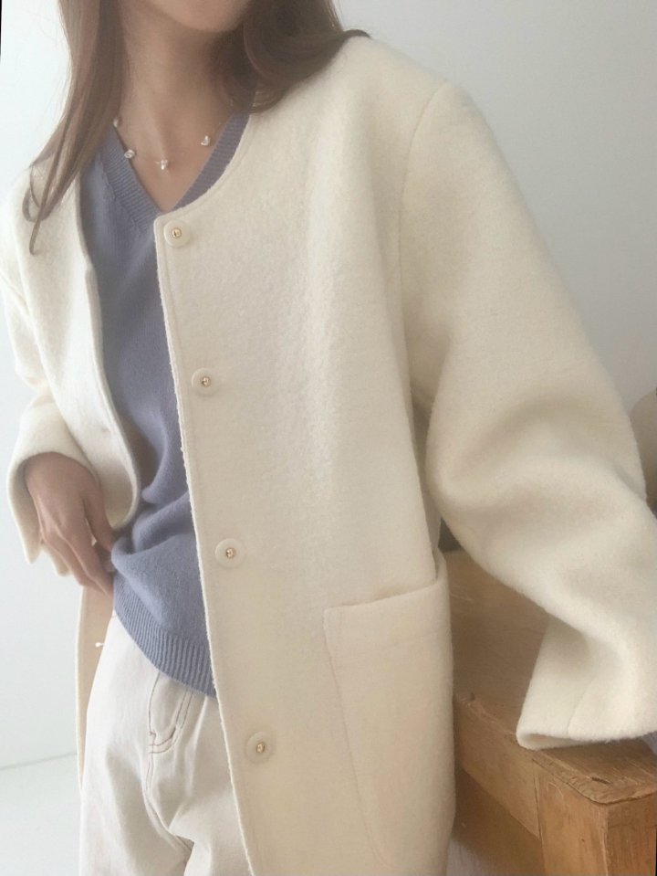 Pomelo - Korean Women Fashion - #womensfashion - Round Wool Jacket - 7