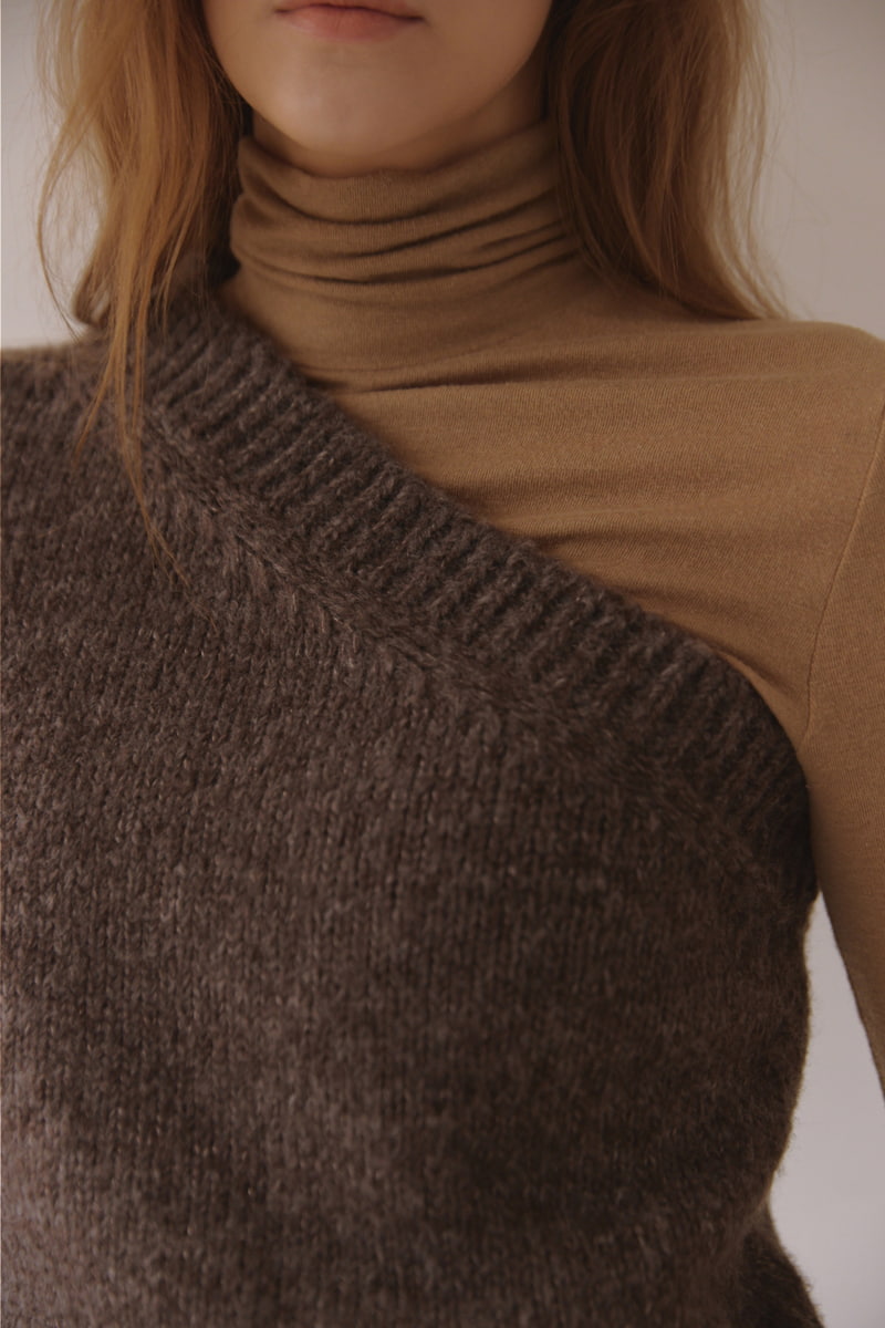 Project Wave - Korean Women Fashion - #momslook - Unbalance Knit Sweater - 7