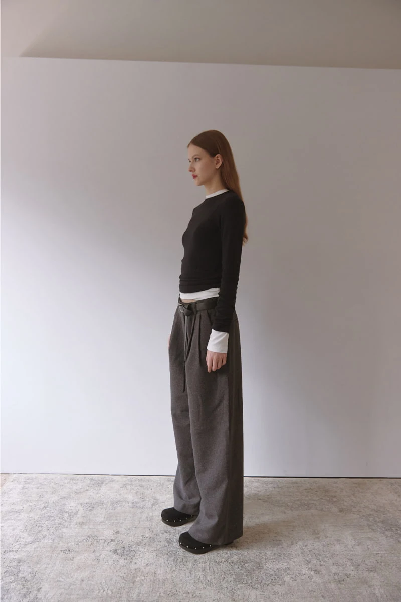 Project Wave - Korean Women Fashion - #momslook - Wool Maxi Slacks - 6