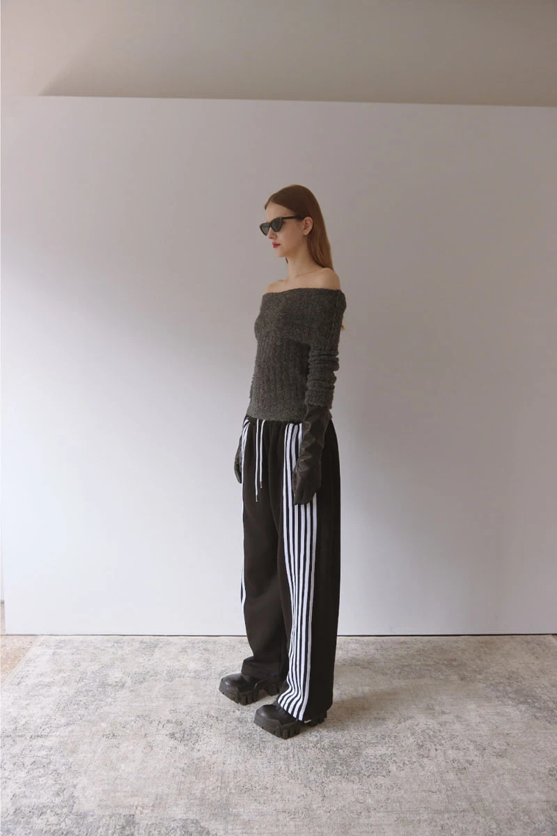 Project Wave - Korean Women Fashion - #vintageinspired - 6 Line Track Pants - 8