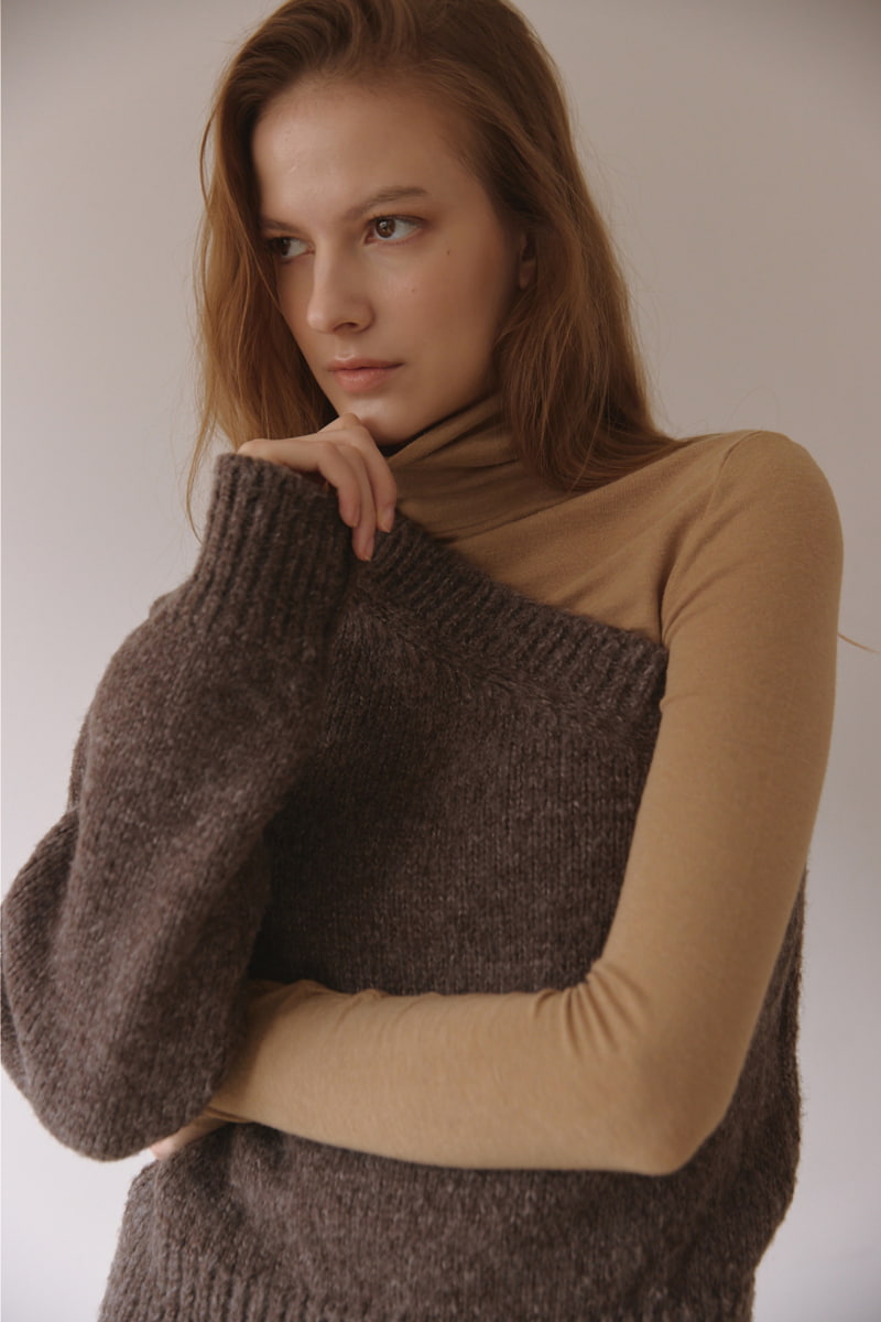 Project Wave - Korean Women Fashion - #womensfashion - Unbalance Knit Sweater - 6