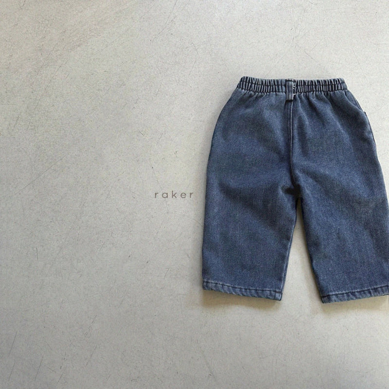 Raker - Korean Children Fashion - #Kfashion4kids - Square Pocket Fleece Denim Pants - 3