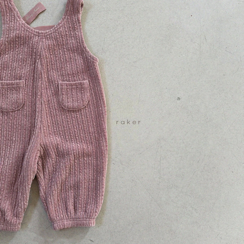 Raker - Korean Children Fashion - #Kfashion4kids - Velvet Ribbed Jumpsuit