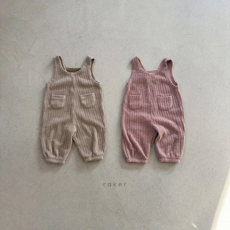 Raker - Korean Children Fashion - #childofig - Velvet Ribbed Jumpsuit - 6