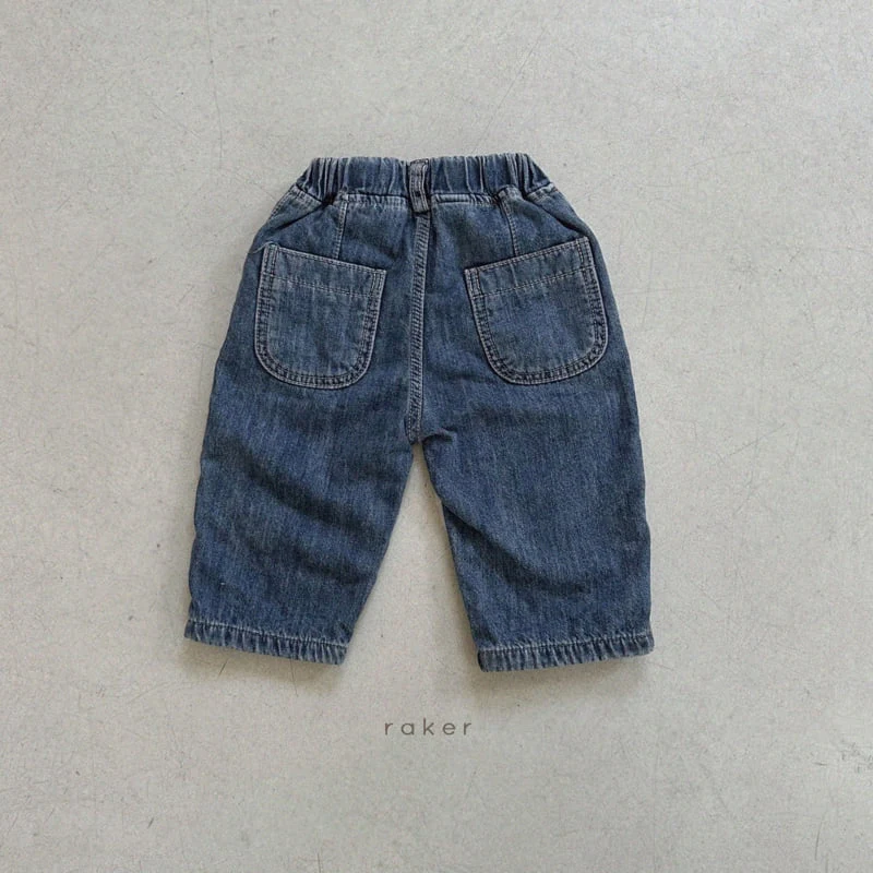 Raker - Korean Children Fashion - #designkidswear - Clover Denim Bonding Pants - 3