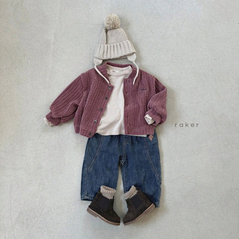 Raker - Korean Children Fashion - #designkidswear - Clover Denim Bonding Pants - 4