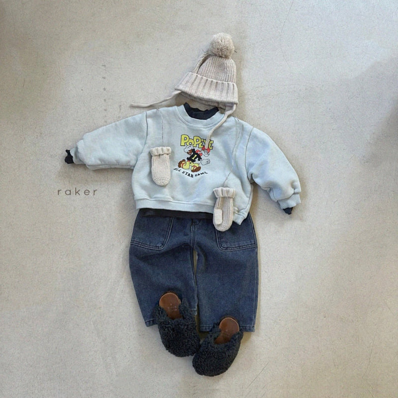 Raker - Korean Children Fashion - #Kfashion4kids - Square Pocket Fleece Denim Pants - 4