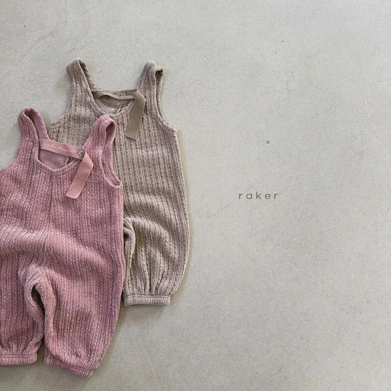 Raker - Korean Children Fashion - #littlefashionista - Velvet Ribbed Jumpsuit - 2