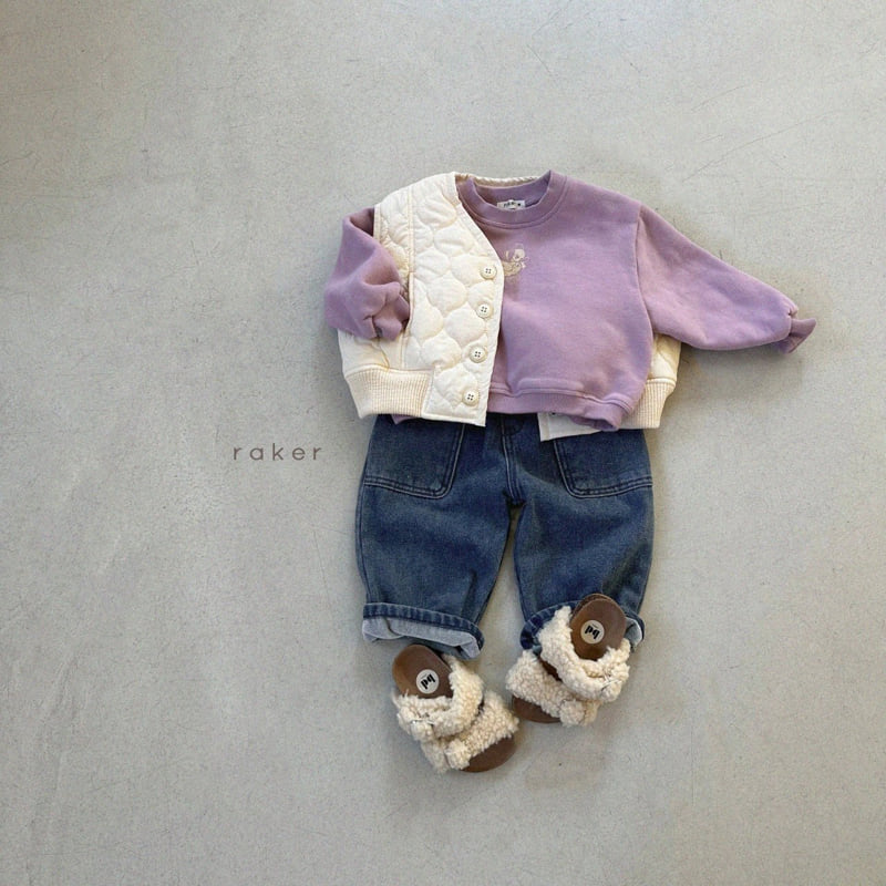 Raker - Korean Children Fashion - #magicofchildhood - Square Pocket Fleece Denim Pants - 5