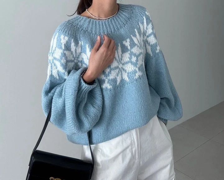 Ripple - Korean Women Fashion - #momslook - Snow Long Knit Sweater