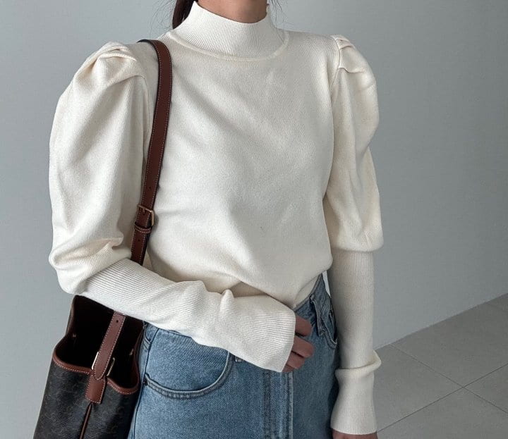 Ripple - Korean Women Fashion - #shopsmall - Puff Warmer Turtleneck Knit Top - 6