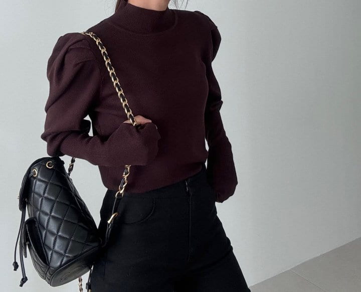 Ripple - Korean Women Fashion - #vintageinspired - Puff Warmer Turtleneck Knit Top