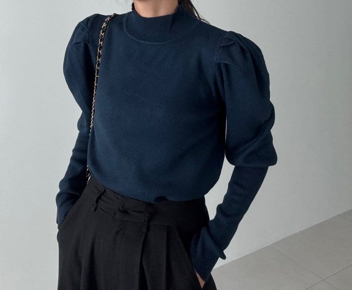 Ripple - Korean Women Fashion - #vintagekidsstyle - Puff Warmer Turtleneck Knit Top - 2