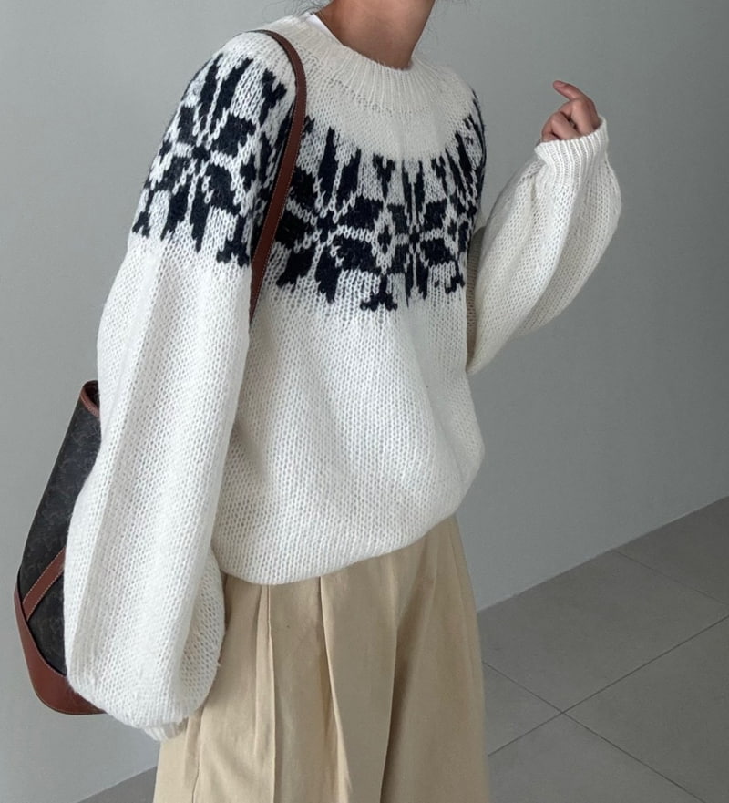 Ripple - Korean Women Fashion - #momslook - Snow Long Knit Sweater - 4