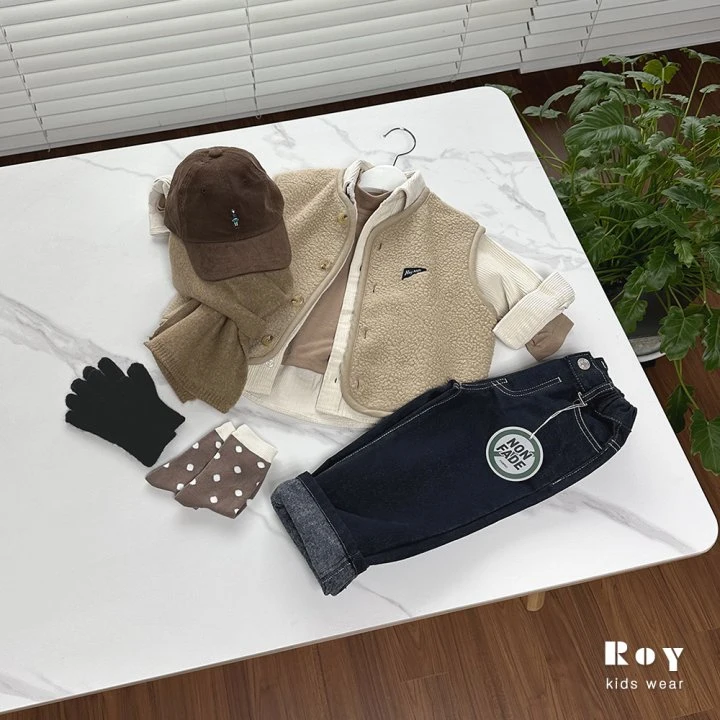 Roy - Korean Baby Fashion - #babyoutfit - Fleece Non-fade Jeans - 2