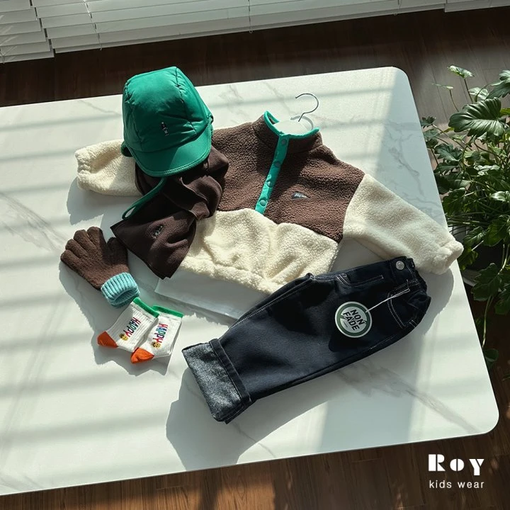 Roy - Korean Baby Fashion - #babywear - Fleece Non-fade Jeans - 3