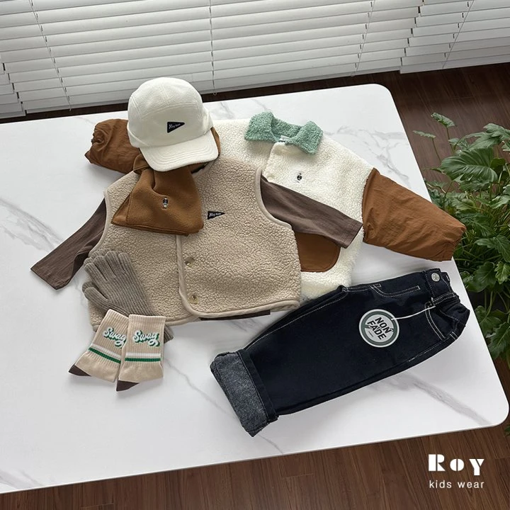 Roy - Korean Baby Fashion - #babywear - Fleece Non-fade Jeans - 4