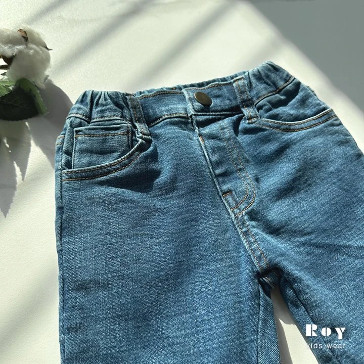 Roy - Korean Children Fashion - #kidsstore - Slim Fleece Denim Pants - 7