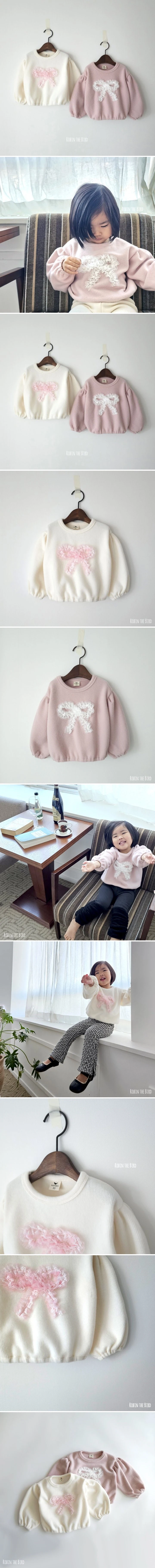 Saerobin - Korean Children Fashion - #kidsshorts - Fleece Ribbon Tee - 2